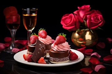 Indulge in these sweet delicacies for the romantic occasion. Generative AI