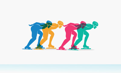 Premium Illustration of speed skating race best for your digital graphic and print