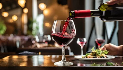 Fotobehang red wine in a restaurant © Ümit