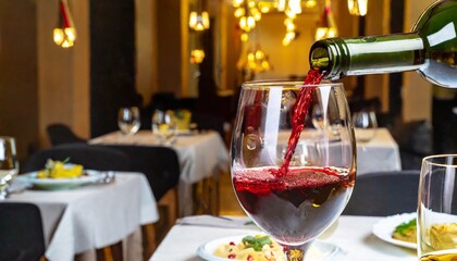 red wine in a restaurant