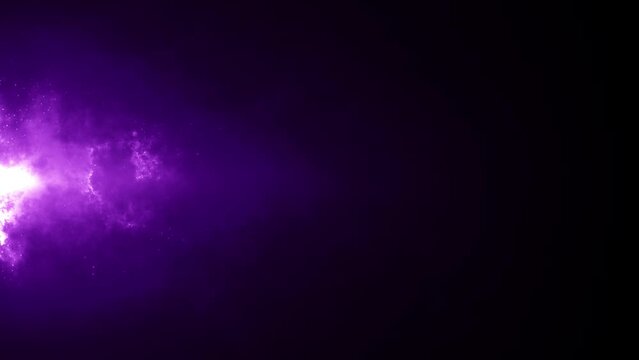 abstract 4k seamless loop background with glowing purple lights and sparkling flying particles
