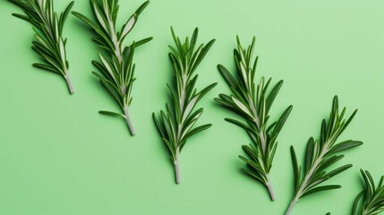 Fototapeta na wymiar AI generated illustration of a vibrant green background featuring a lush array of rosemary sprigs