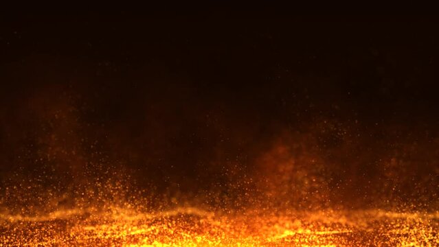 abstract fire and smoke and glowing particles background animation, 4k seamless loop