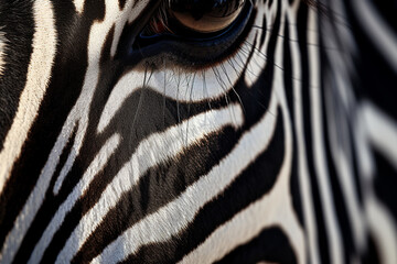 Fototapeta na wymiar Closeup shot of a beautiful zebra, aesthetic look