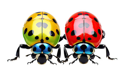 Colorful garden ladybugs Ai Generative