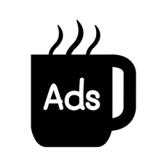 Advertising on cup icon