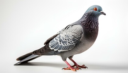 pigeon isolated on white background with shadow. Pigeon still. Pigeon isolated. Pigeon. Bird