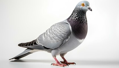 pigeon isolated on white background with shadow. Pigeon still. Pigeon isolated. Pigeon. Bird