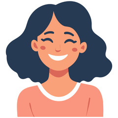 Joyful Woman Smiling Illustration