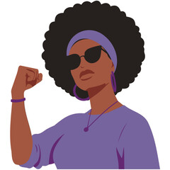 Strong Afro Woman With Glasses illustration