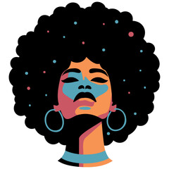 Strong Colorful Afro Woman Illustration