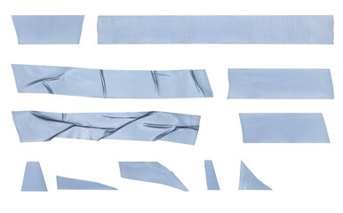 Many silver tapes on transparent background
