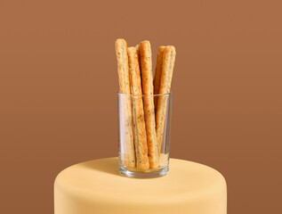 Tasty healthy snacks in a glass cup. Proper nutrition and good food.
