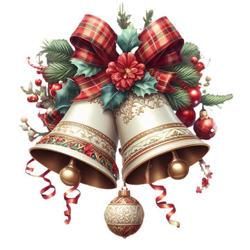 christmas bells isolated on white