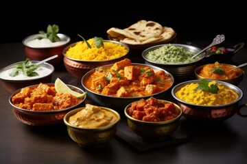 Indian ethnic food buffet on the table