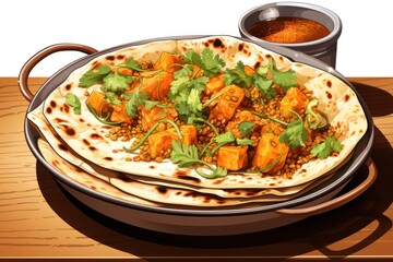 Indian foods whole wheat chapati or chapathi