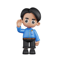 3d Character Teacher Greeting Pose. 3d render isolated on transparent backdrop.