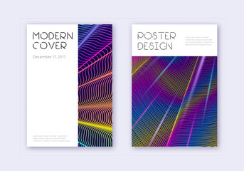 Minimal cover design template set. Rainbow abstrac