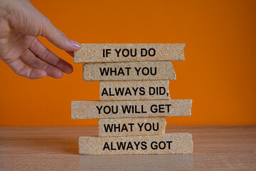 Motivational quote to create future. If you do what you always did, you will get what you always...