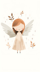 Watercolor angel illustration