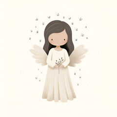 Watercolor angel illustration