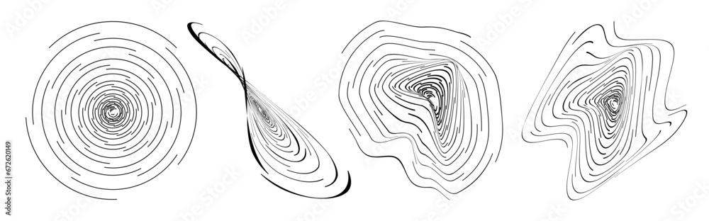 Poster set of abstract aesthetic y2k black deformed 3d isolated shapes. brutalism vector illustration for s