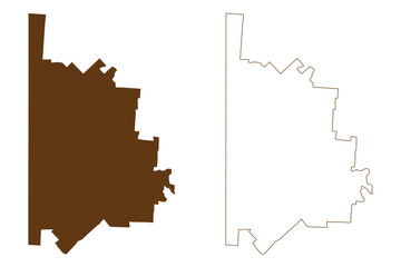 City of Mount Isa (Commonwealth of Australia, Queensland state) map vector illustration, scribble sketch Mount Isa map