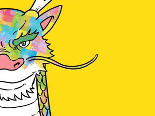 お正月辰年龍年賀状