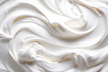 White texture of whipped cream, homemade sour cream or hand cream. Detailed pure creamy background - obrazy, fototapety, plakaty