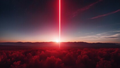 Red laser in sky.