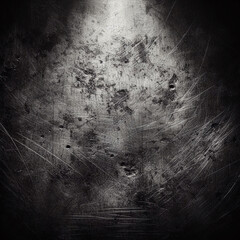 Gray grunge background. Monochrome abstract texture. Vintage stains, cracks, chips, spray. Generative AI.
