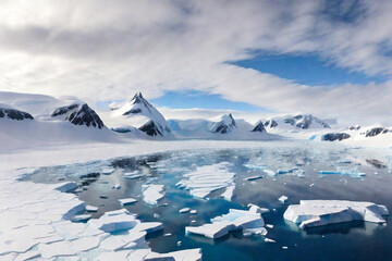  antarctica incredible landscape view. Created using generative AI tools