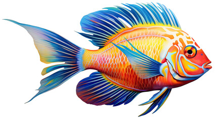 Fototapeta premium Colorful tropical fish Ai Generative