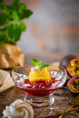 Ice cream dessert in the bowl