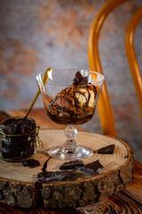 Ice cream dessert in the bowl