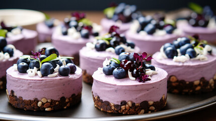 Vegan mini blueberry ring cakes