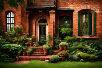 Fototapeta na wymiar Beautiful garden Infront of house 