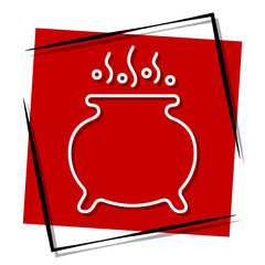 Cauldron red banner in frame. Vector illustration.