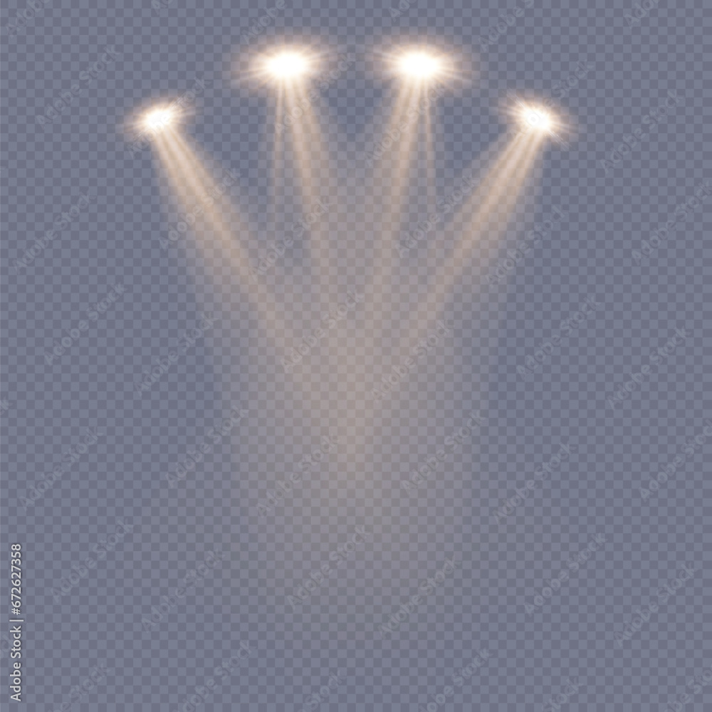 Poster light sources, concert lighting, stage spotlights. spotlight beam with the effect of bright dust of 