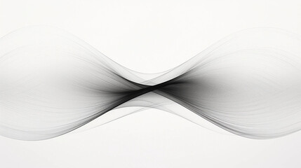 Twisted Thin Bow-Shaped Black Strands on a White Background