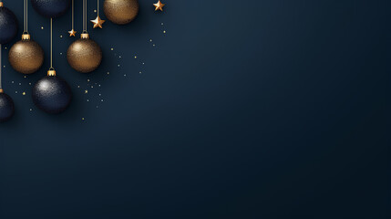christmas background navy blue with copy space, xmas celebration background