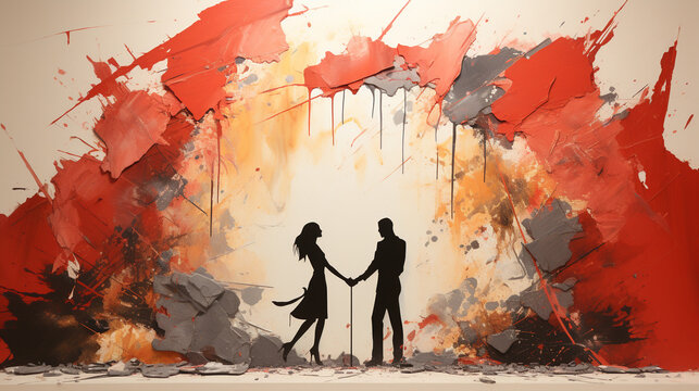 Breaking Barriers: Artistic representations of barriers being shattered to symbolize progress in the fight for equality