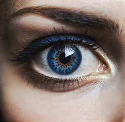 close up of a female eye, hily detailed illustration