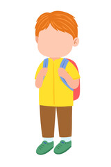 a boy going to school