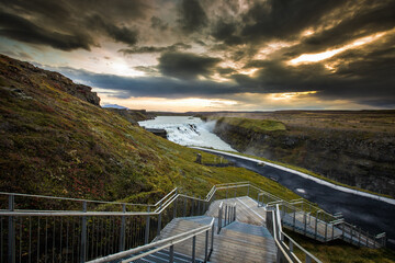 Gullfoss, the most powerful waterfall in Europe, Iceland.