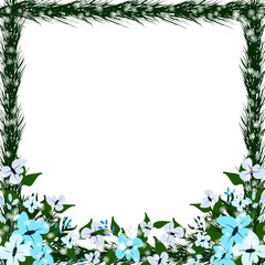 Obraz premium Winter Floral Frame. Spring Border clipart.