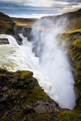 Icelandic waterfall Gullfoss alco named Golden Waterfall.