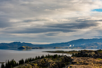 Scenery landscape from Thingvellir National Park, Iceland, hosting the oldest parliament building in the world