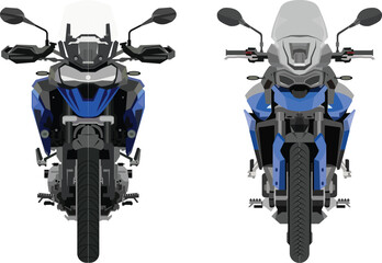 Blue Sports bikes front view 