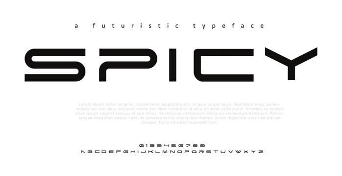 SPICY Modern bright colorful font, alphabet letters and numbers